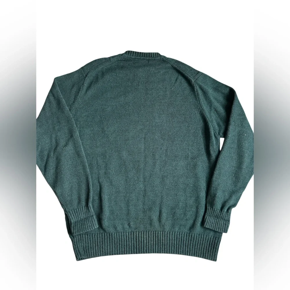 Geoffrey Beene Vintage cable knit pattern sweater in dark green size large - Picture 4 of 7